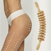 Wooden Body Massage Roller with Anti-Slip Handle for Arms Legs Thighs and Back