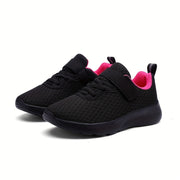 Girls Mesh Running Shoes Casual Athletic Style with Magenta Accent Sizes 28-40