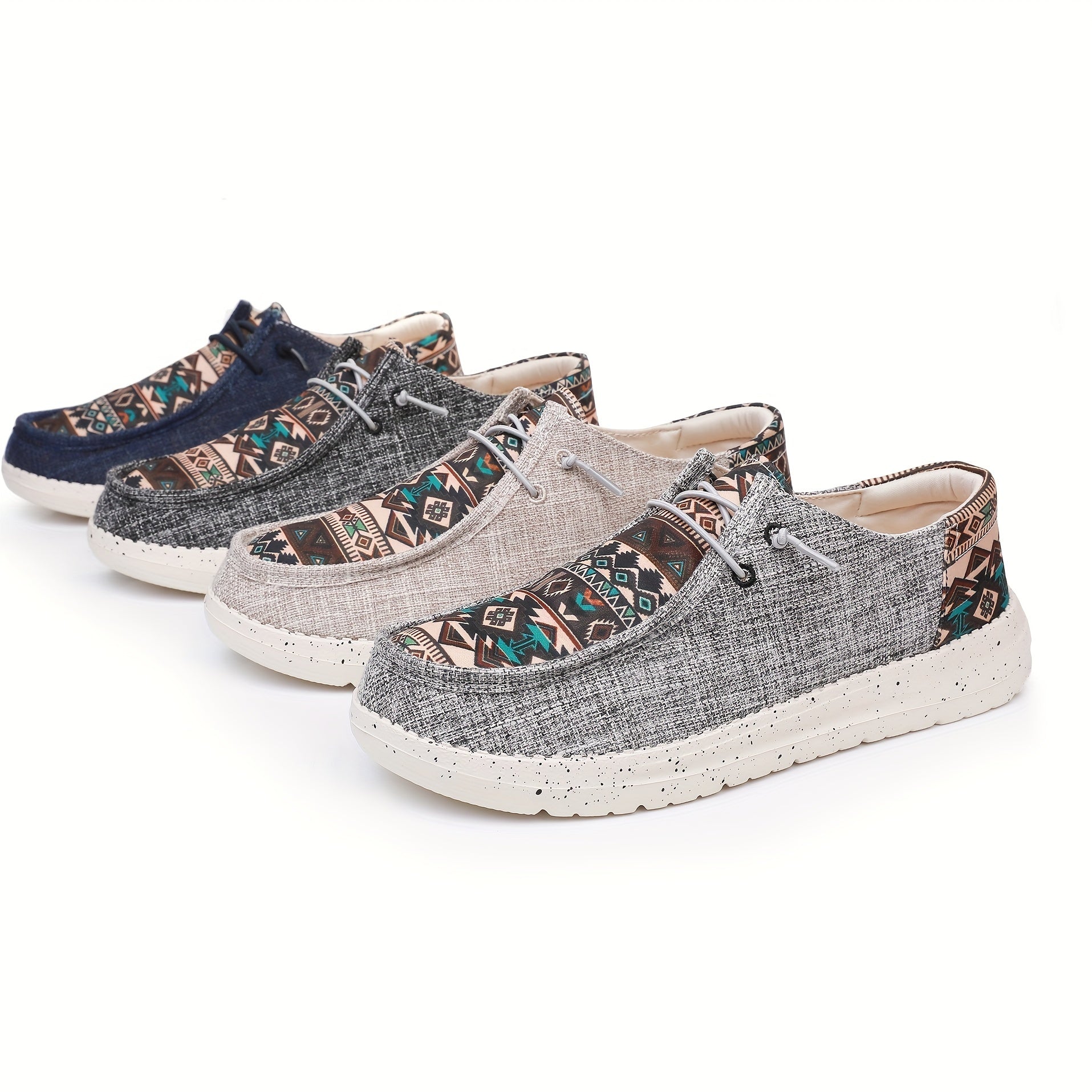 Men's Casual Loafer Shoes with Lace Closure Lightweight Breathable Non-Slip Boat Shoes for Spring and Summer