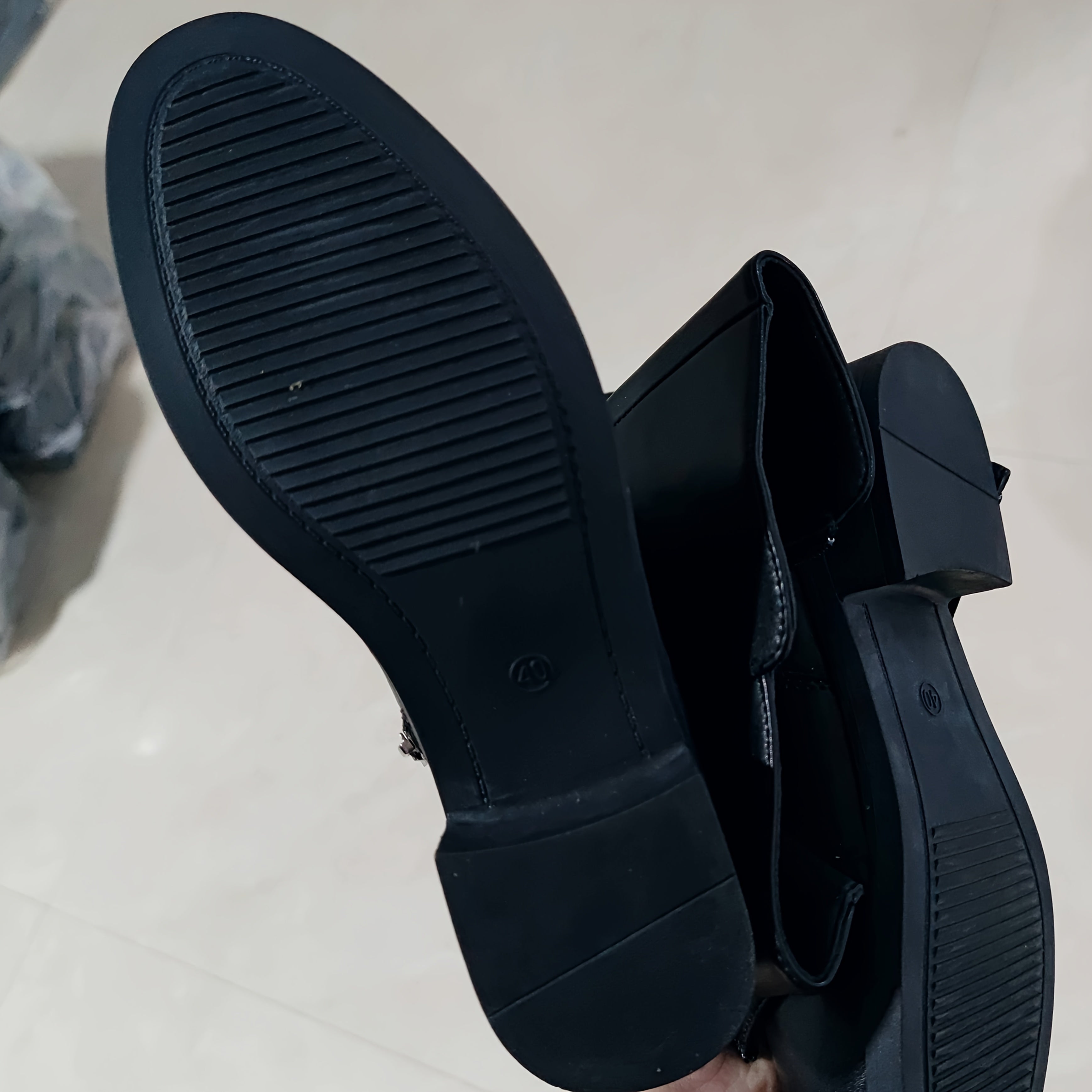 Women's Black Mid-Calf Boots Synthetic Chunky Heel Zipper Closure