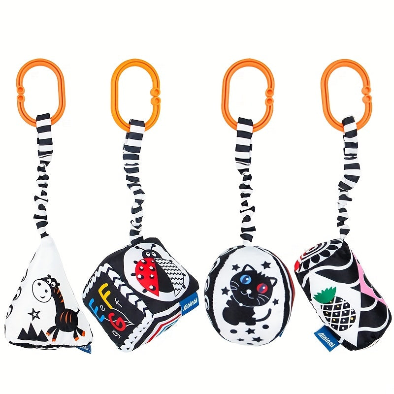 Black and White Geometric Baby Hanging Toys for Visual Stimulation and Early Education