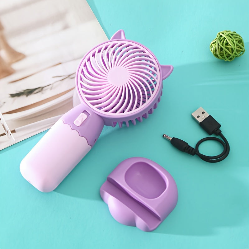 Portable Mini Fan Rechargeable Handheld Wearable for Office Outdoor Travel