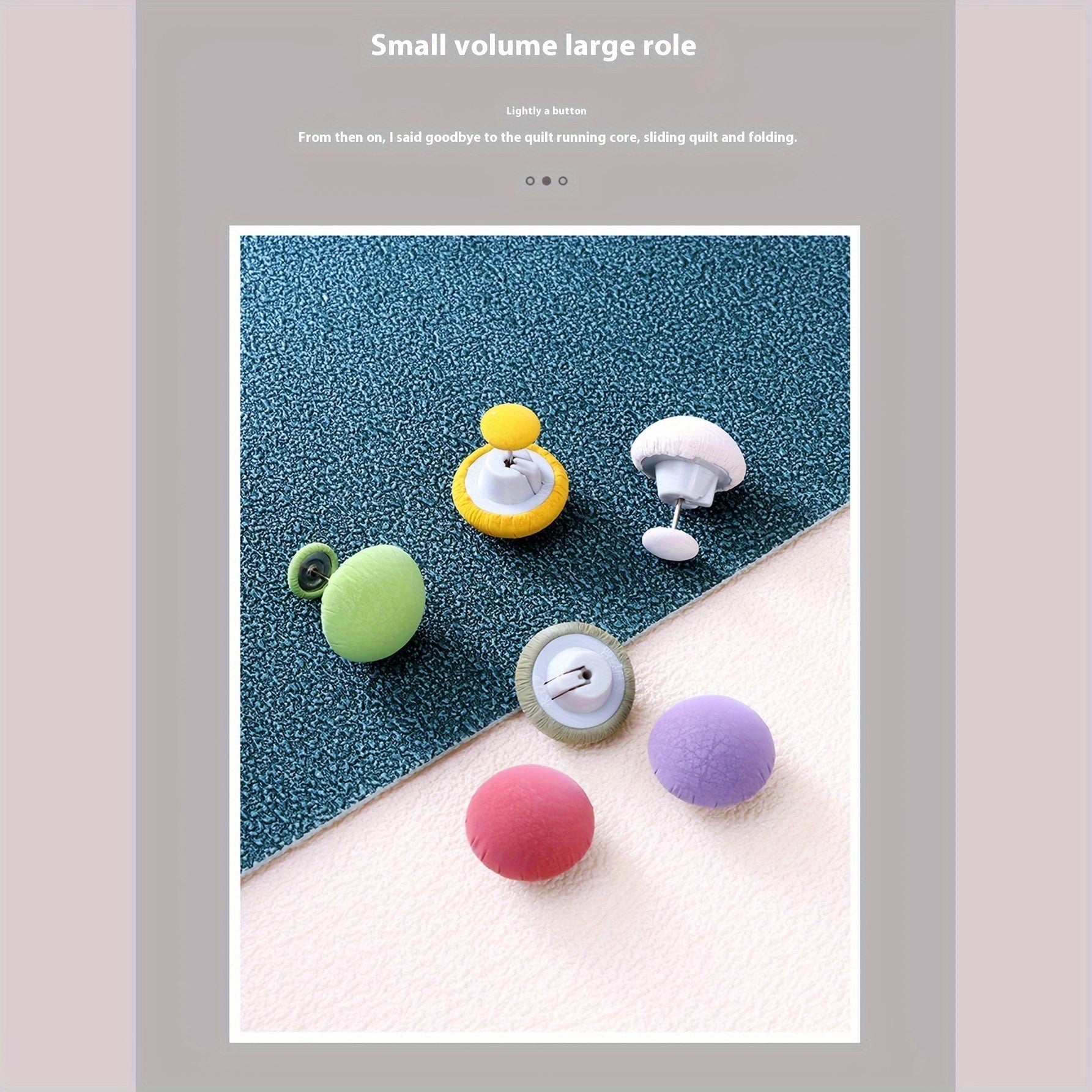 Upscale Mushroom Head Quilt Cover Curtain Fixer in Soft Faux Leather