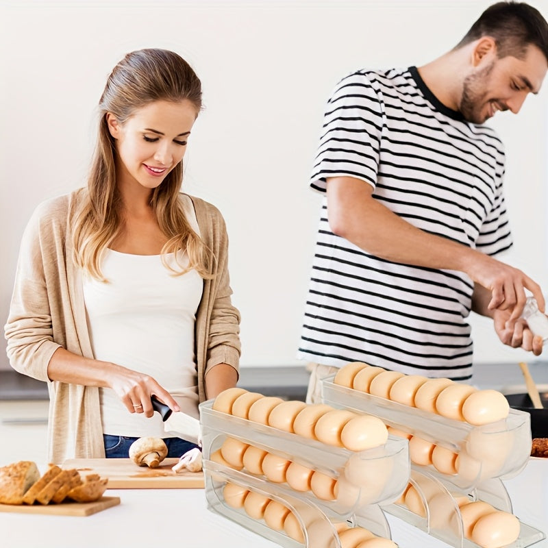 Avtomatik tuxum taqsimlagich, katta sig'imli, shaffof, aylanuvchi tuxum saqlash uchun oshxona uchun