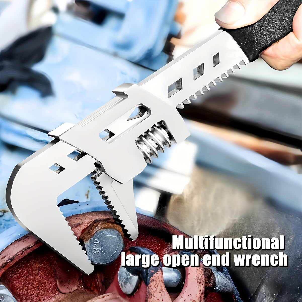 Large Opening Adjustable Wrench for Pipes and Fittings, Auto Repair