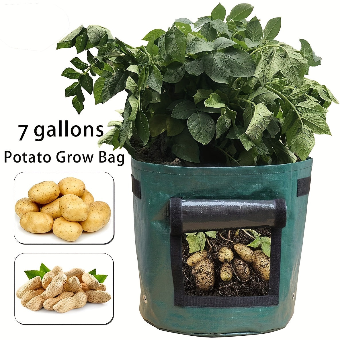 Heavy-Duty 7-Gallon Vegetable Planting Bag with Breathable Mesh for Indoor Outdoor Gardening