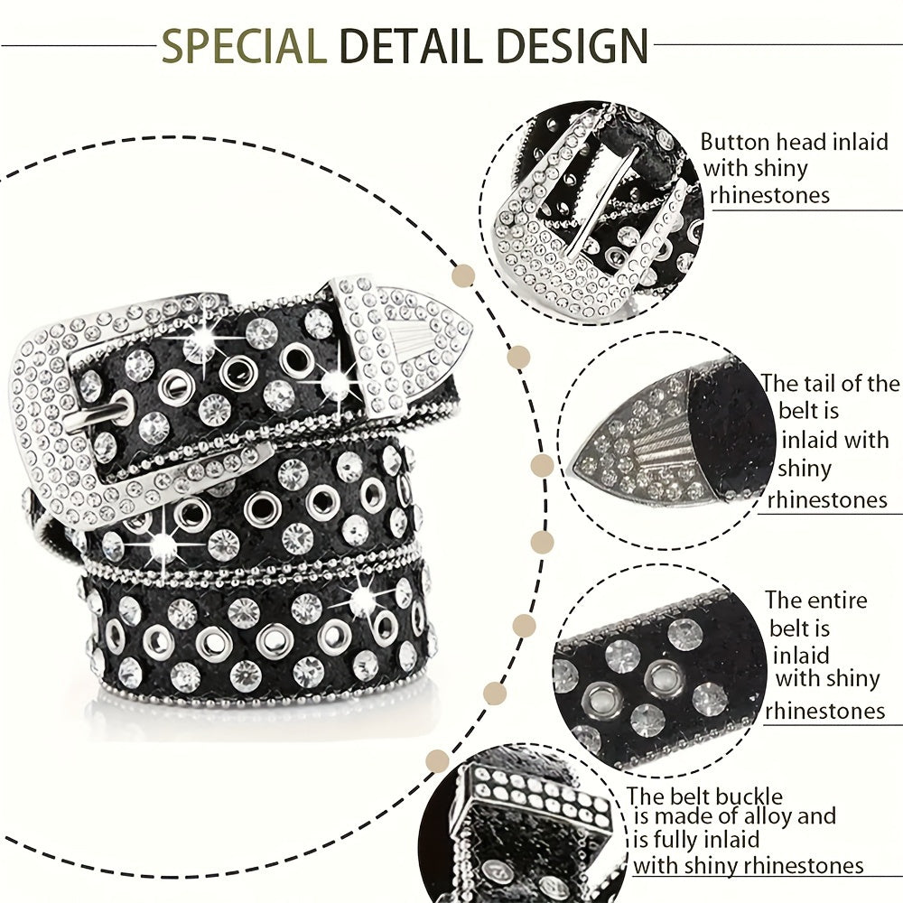 Мужчины Женщины ПУ ремень Водяная дрель Череп заклепка Однотонный стильный аксессуар