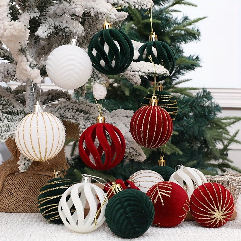 Valentine's Day Plush Ball Ornaments Red White Green Holiday Decorations