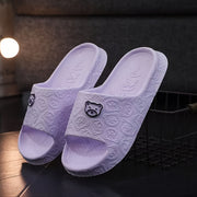 Женские шлепанцы с мультяшным медведем EVA с мягкой подошвой, нескользящие, для ванной, черные