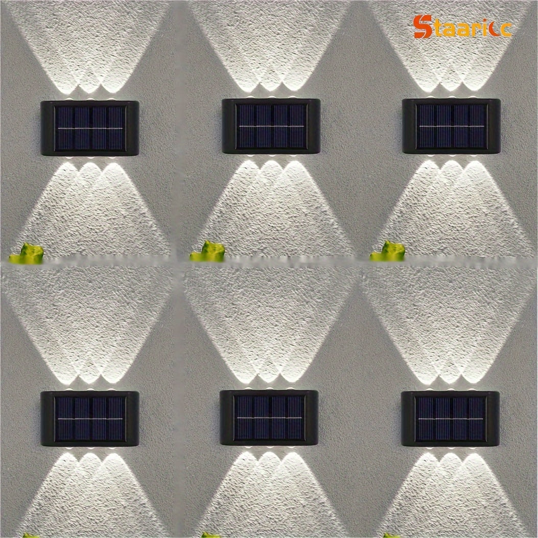 Conjunto de 2, 4, 6 u 8 luces solares de pared para exteriores, LED impermeable, decoración para jardín, cerca y garaje