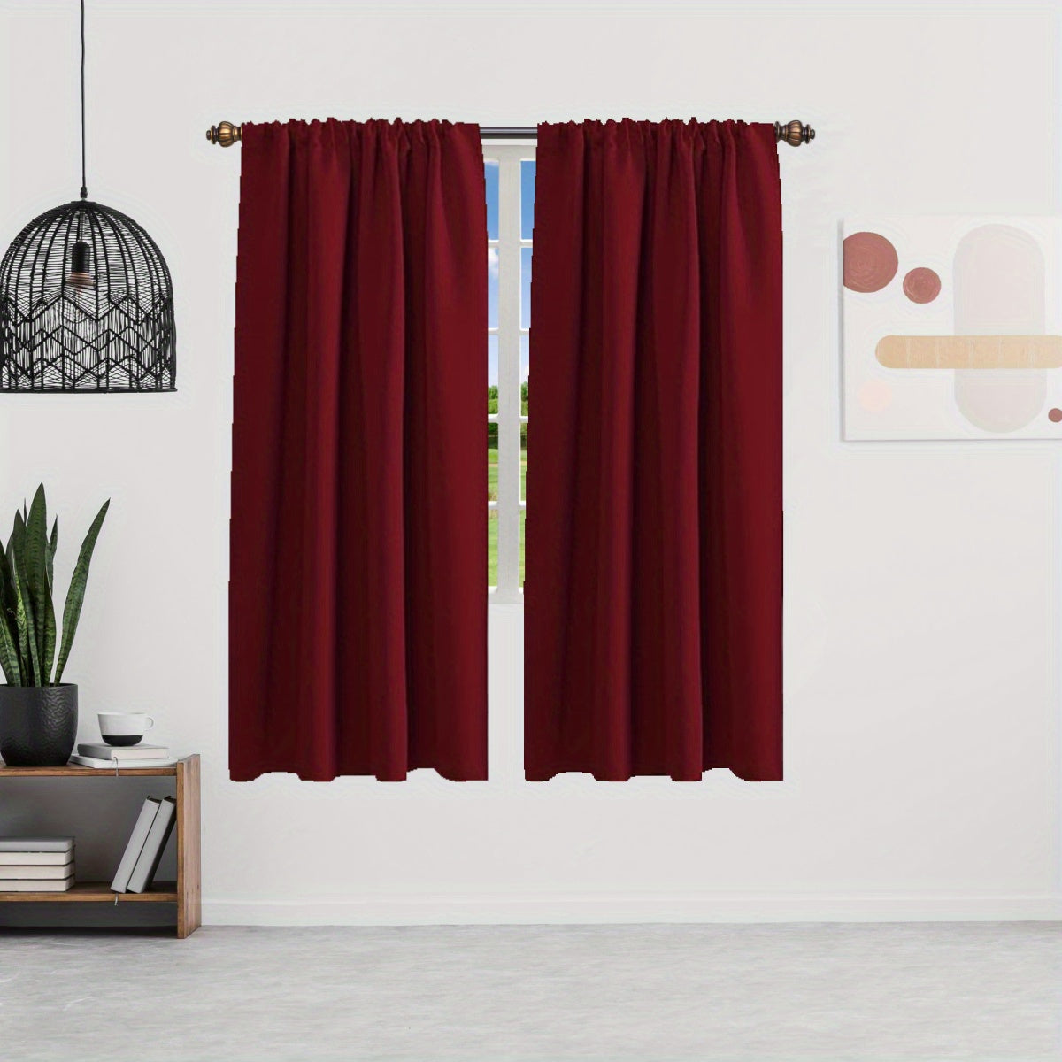 Silvery Rod Curtain for Heat Insulation and Blackout, Room Darkening, 1 Piece