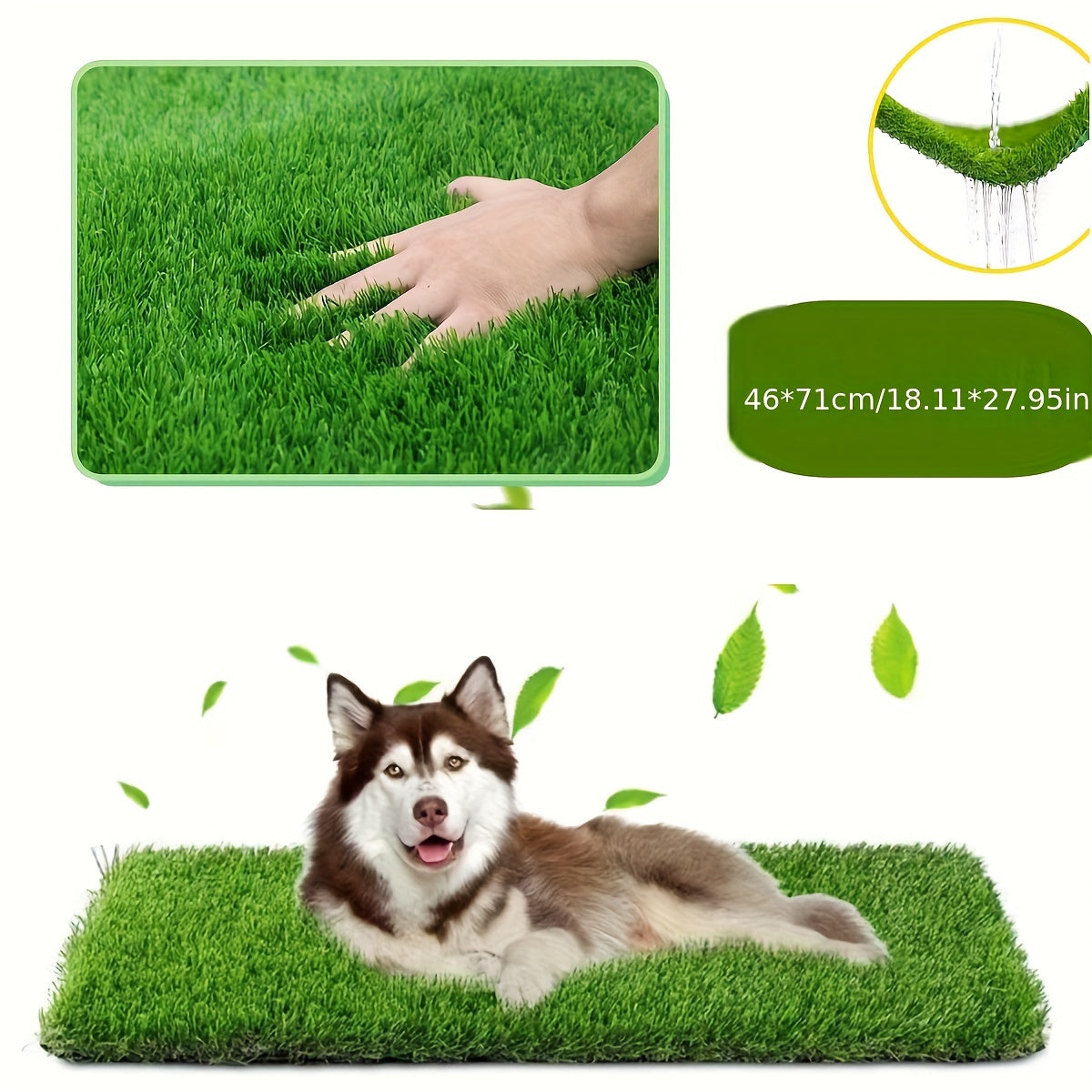 Reusable Dog Grass Mat for Training Odor-Control Artificial Lawn Non-Slip Indoor Outdoor