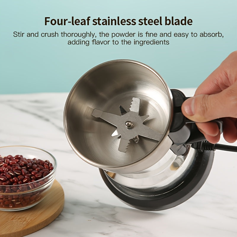 220В нержавеющая сталь мини-электрическая мельница для зерна с 4 лезвиями для сухого помола