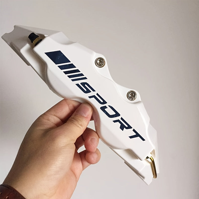 Universal ABS Plastic Brake Caliper Covers Set 2 Pcs Black Sport Logo