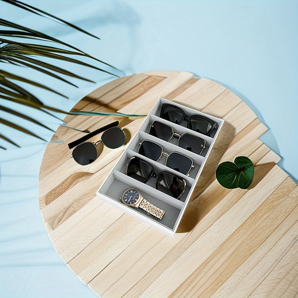 Bandeja de almacenamiento para joyas y gafas, organizador con 5/6 compartimentos, plato de exhibición