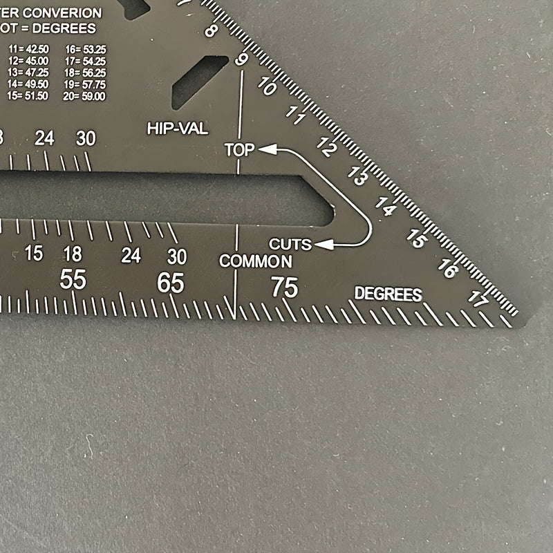 Черный алюминиевый транспортир с углами 90° и 45°, водонепроницаемый, устойчивый к царапинам для деревообработки, промышленности, науки