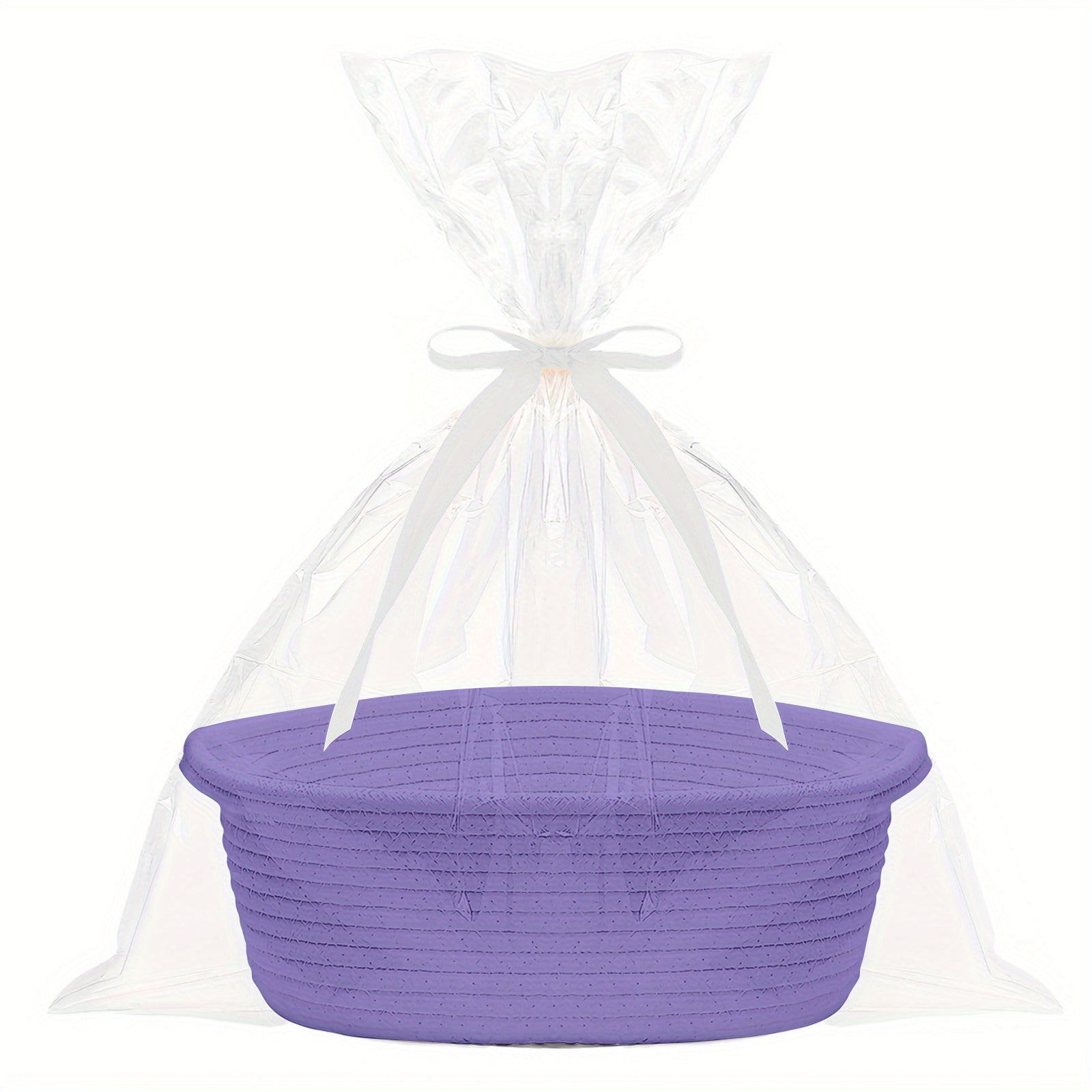 Personalized Cotton Gift Basket with Custom Embroidery, Handle, 30.48cm x 20.32cm