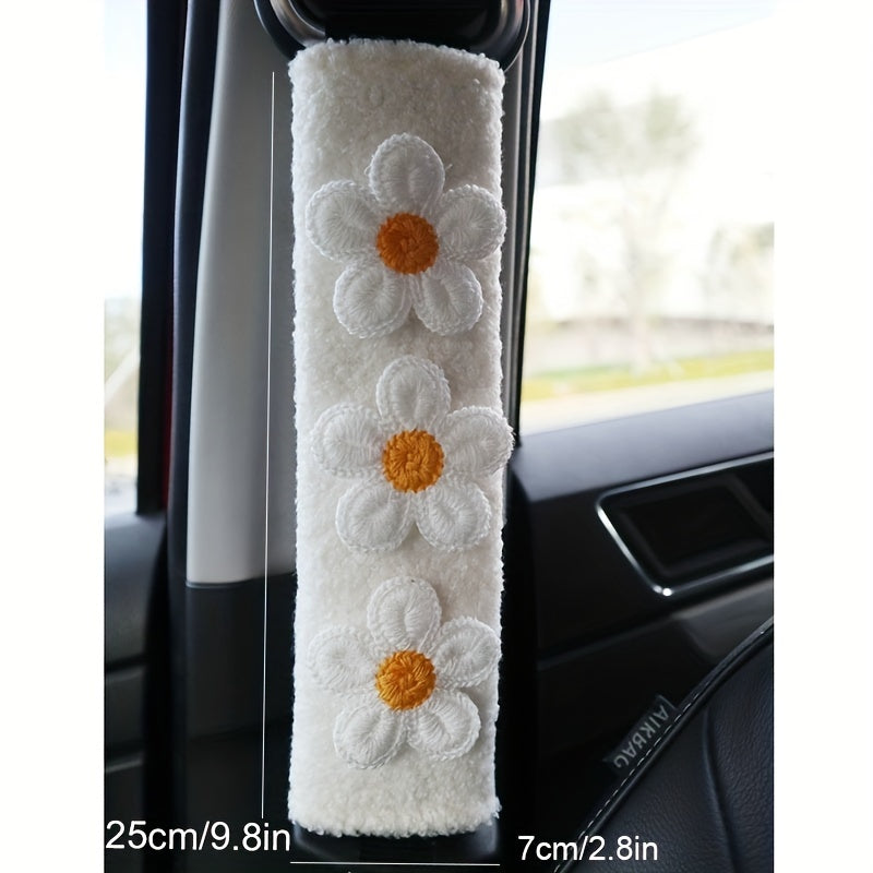 Ayollar uchun Sherpa velur yelka himoyachisi, kichik gul avtomobil o'rindig'i qopqog'i