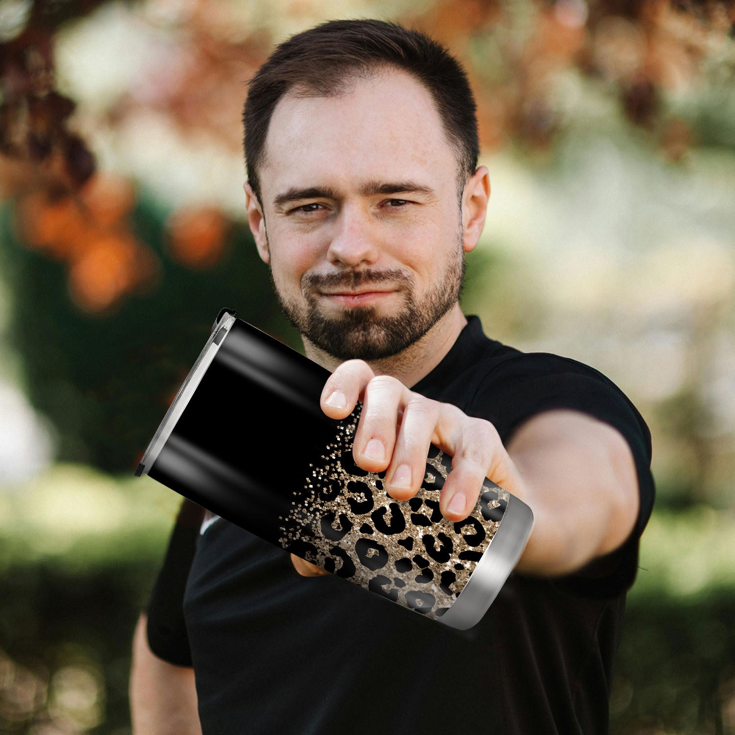 Leopard Print Travel Mug 20oz Stainless Steel Insulated Coffee Cup with Lid