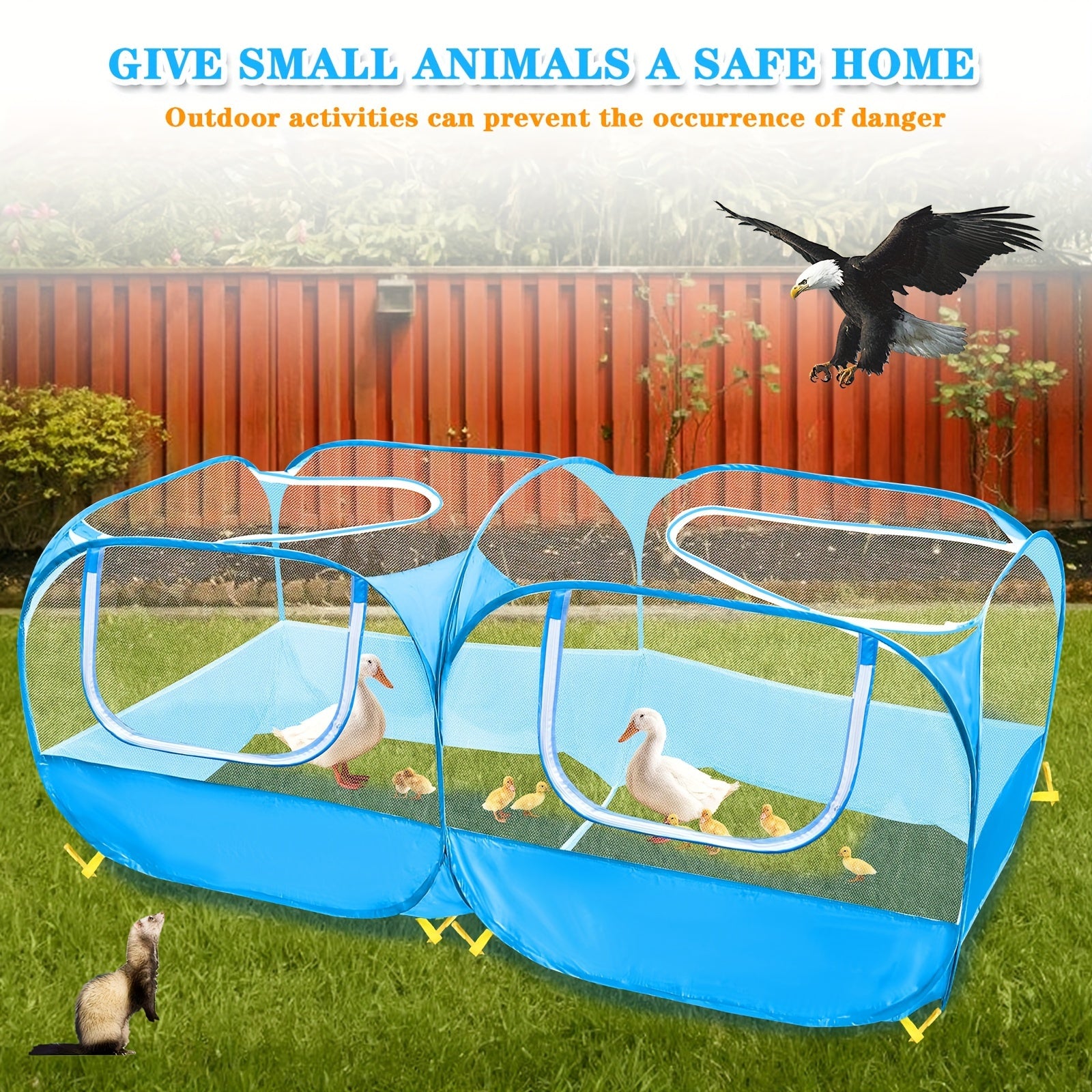 Складной дышащий вольер для домашних животных с прозрачной сеткой для крупных кур