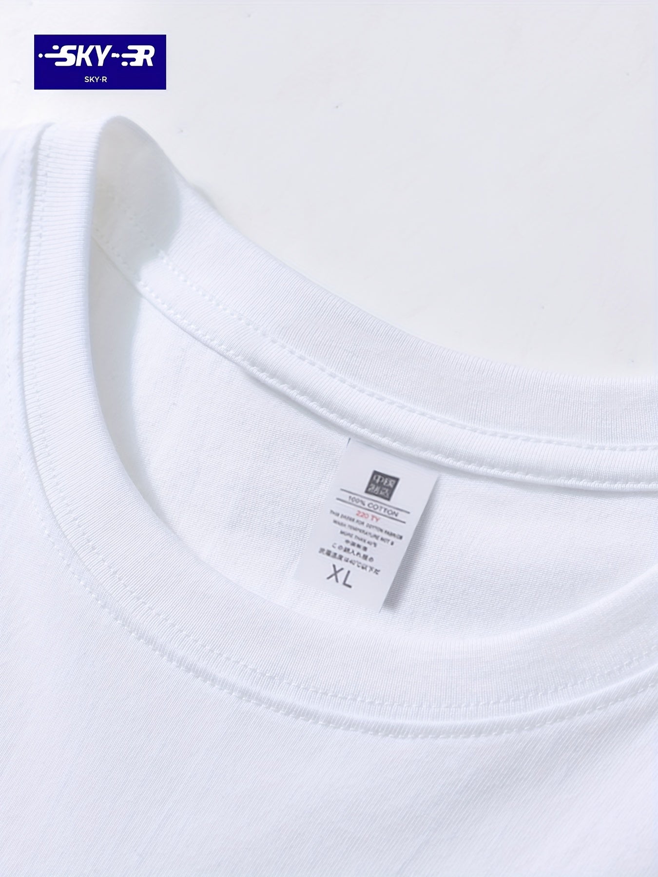 SKY·R Erkaklar uchun keng 100% paxta kovboy grafik bosma futbolka yozgi ochiq havoda