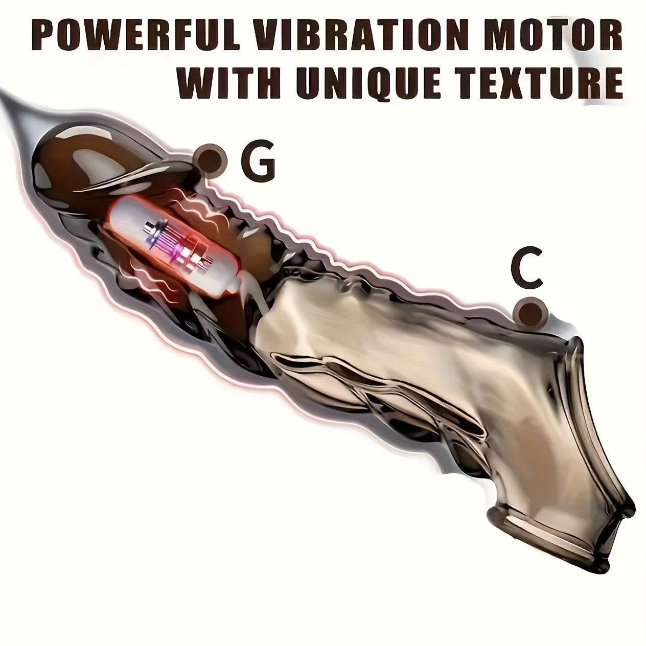 Men's Silicone Vibrating Penis Sleeve Extend Length Tight Fit Sex Toy