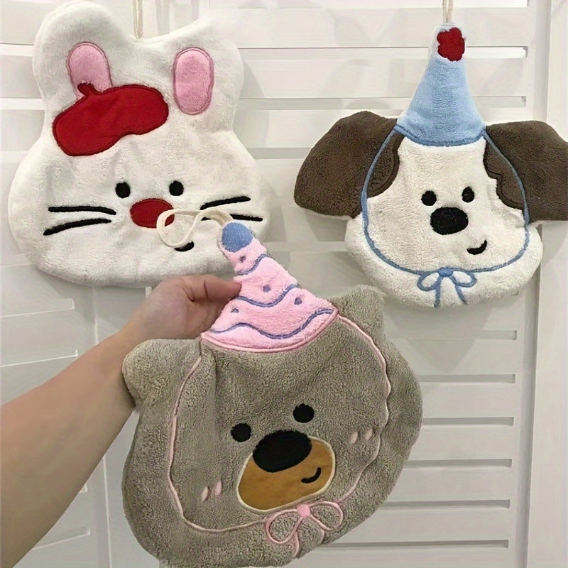 Yumshoq koral fliysli qo'l sochiq, qiziqarli multfilm dizayni bilan, yuqori singdiruvchi polyester material, ajoyib Rojdestvo sovg'asi.