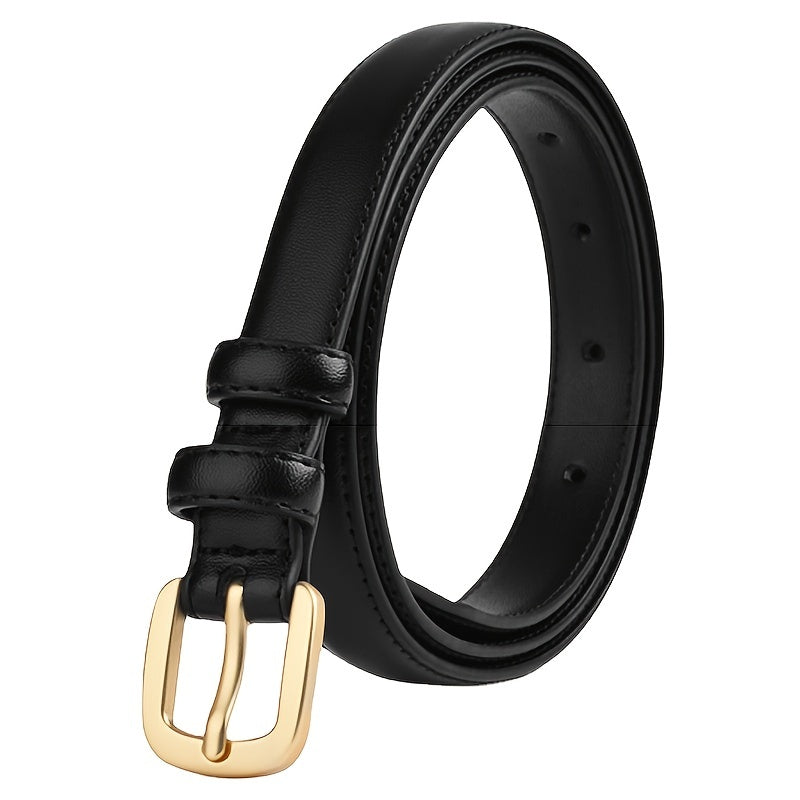 Women's Slim PU Belt with Pin Buckle for Jeans and Pants