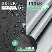 Outdoor Patio Furniture Cover Black 110x84x28 Inches Waterproof Deck Lawn Backyard