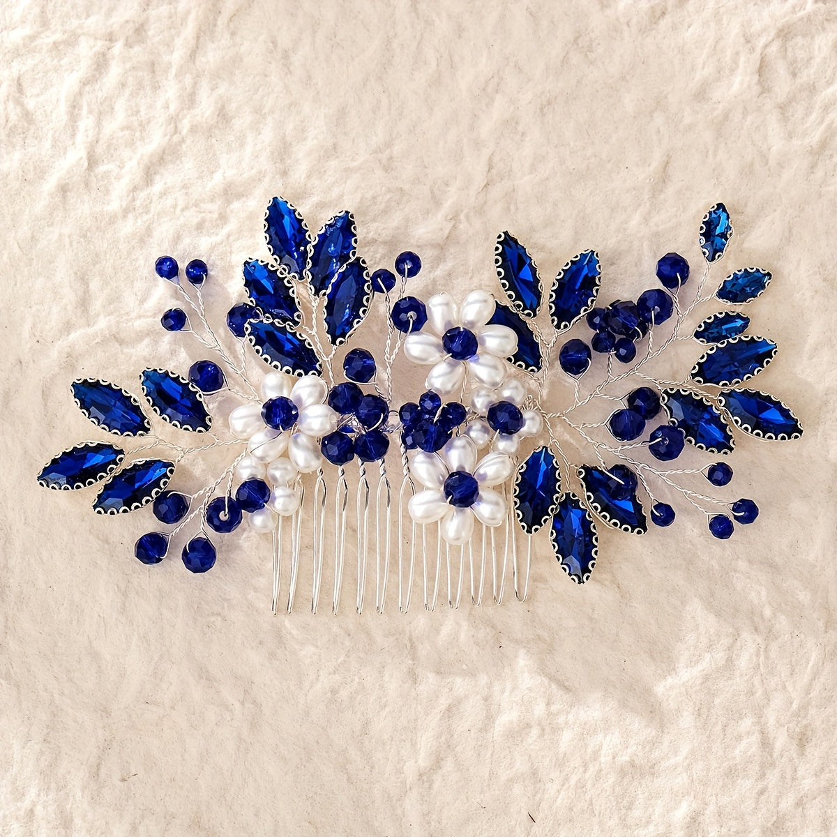 To'y uchun gullar bilan bezatilgan to'y soch tarozi bilan to'y uchun rhinestone soch tarozi