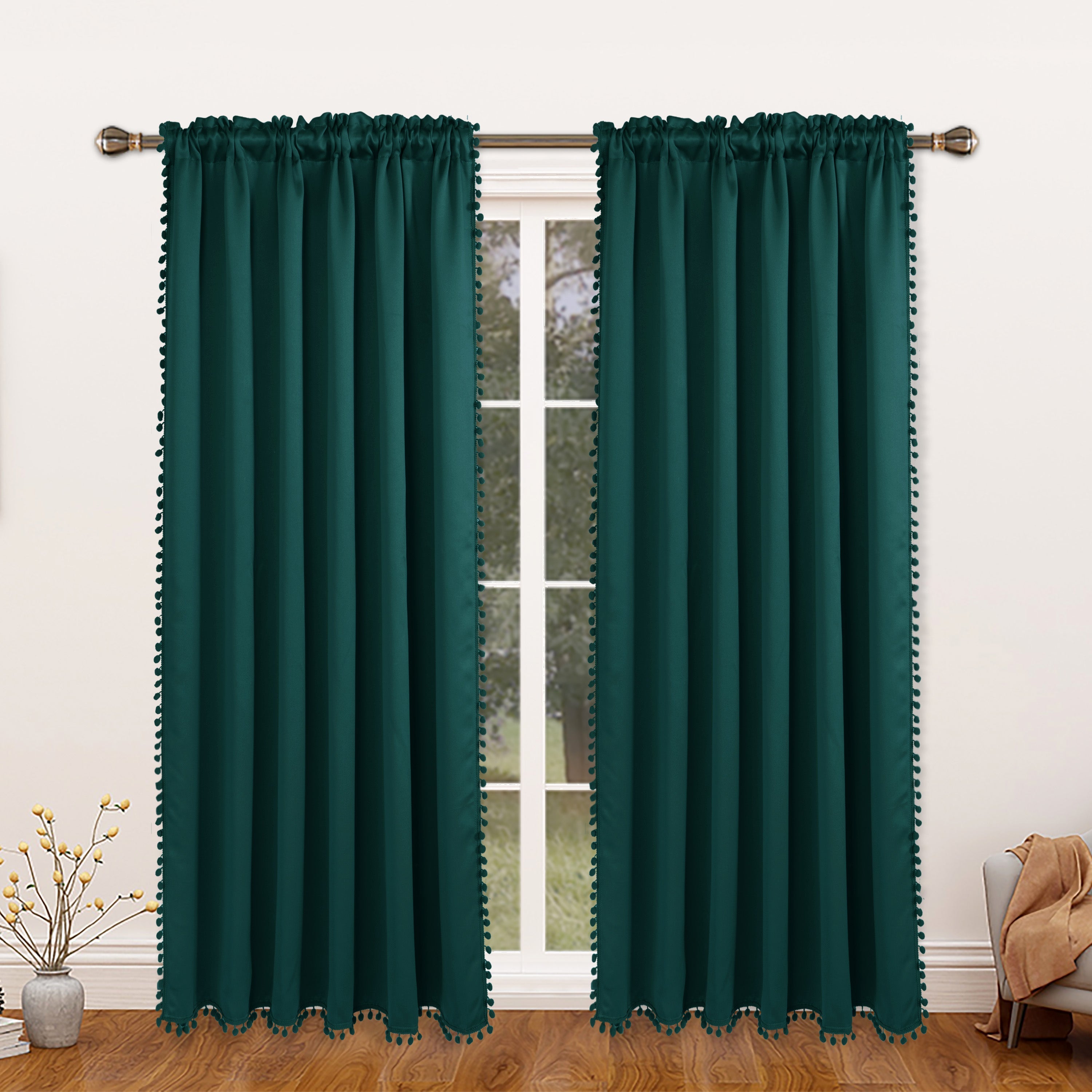 Thermal Insulated Blackout Curtain Panel for Living Room and Kitchen, Rod Pocket Design