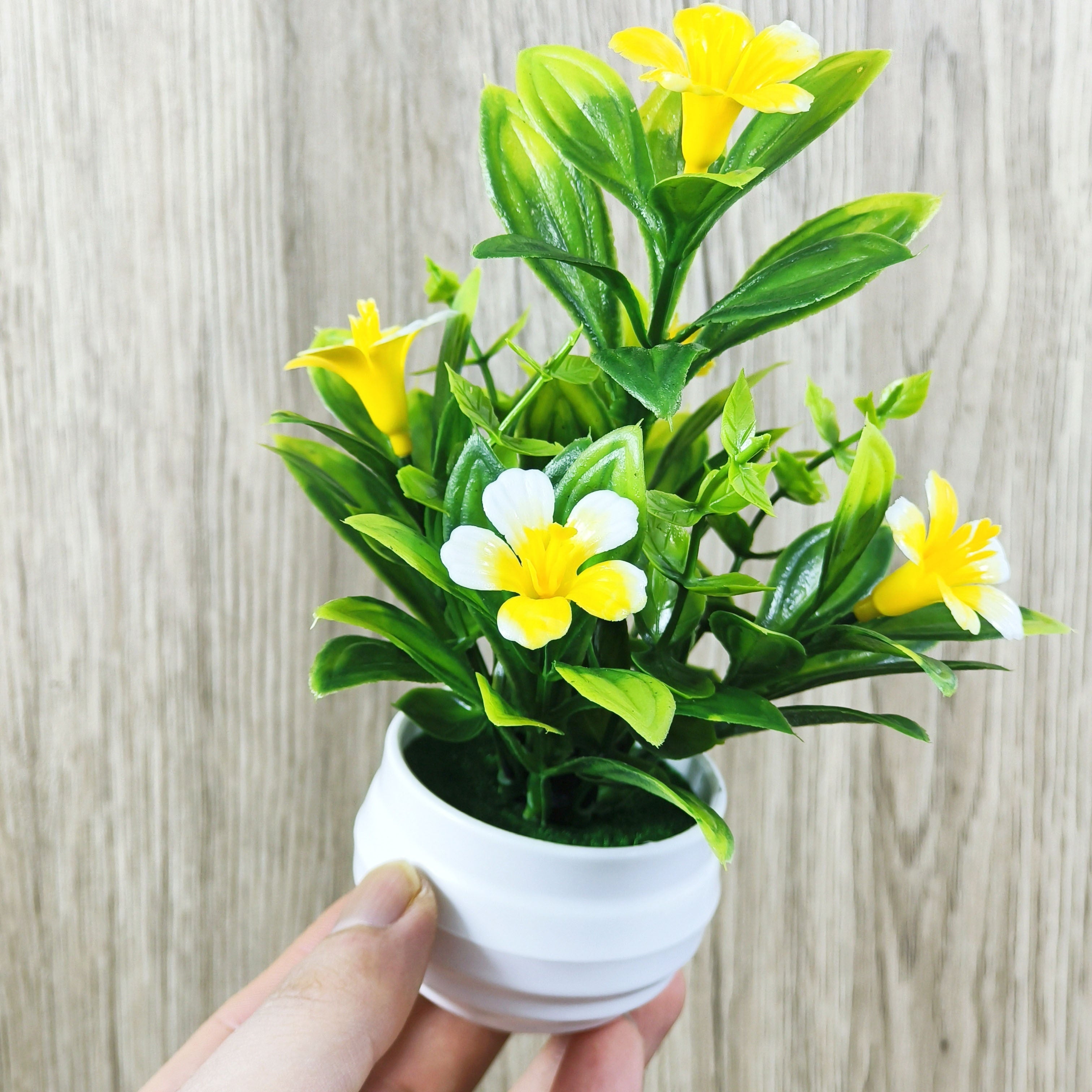 Artificial Chrysanthemum Plants 2-Pack Faux Flowers for Weddings Home Office Decor