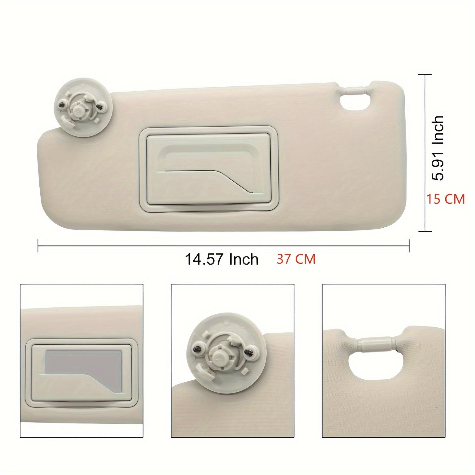 Left and Right Car Sun Visors Gray Durable ABS for Chevy Sonic Spark