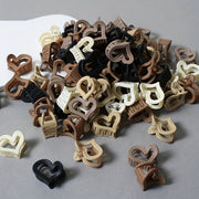 20pcs Coffee Color Heart Shaped Hair Clips for Women Small Plastic Hair Accessories