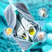 Gray Laundry Bag with Zipper Durable Polyester and Knit Fabric for Clothes Storage