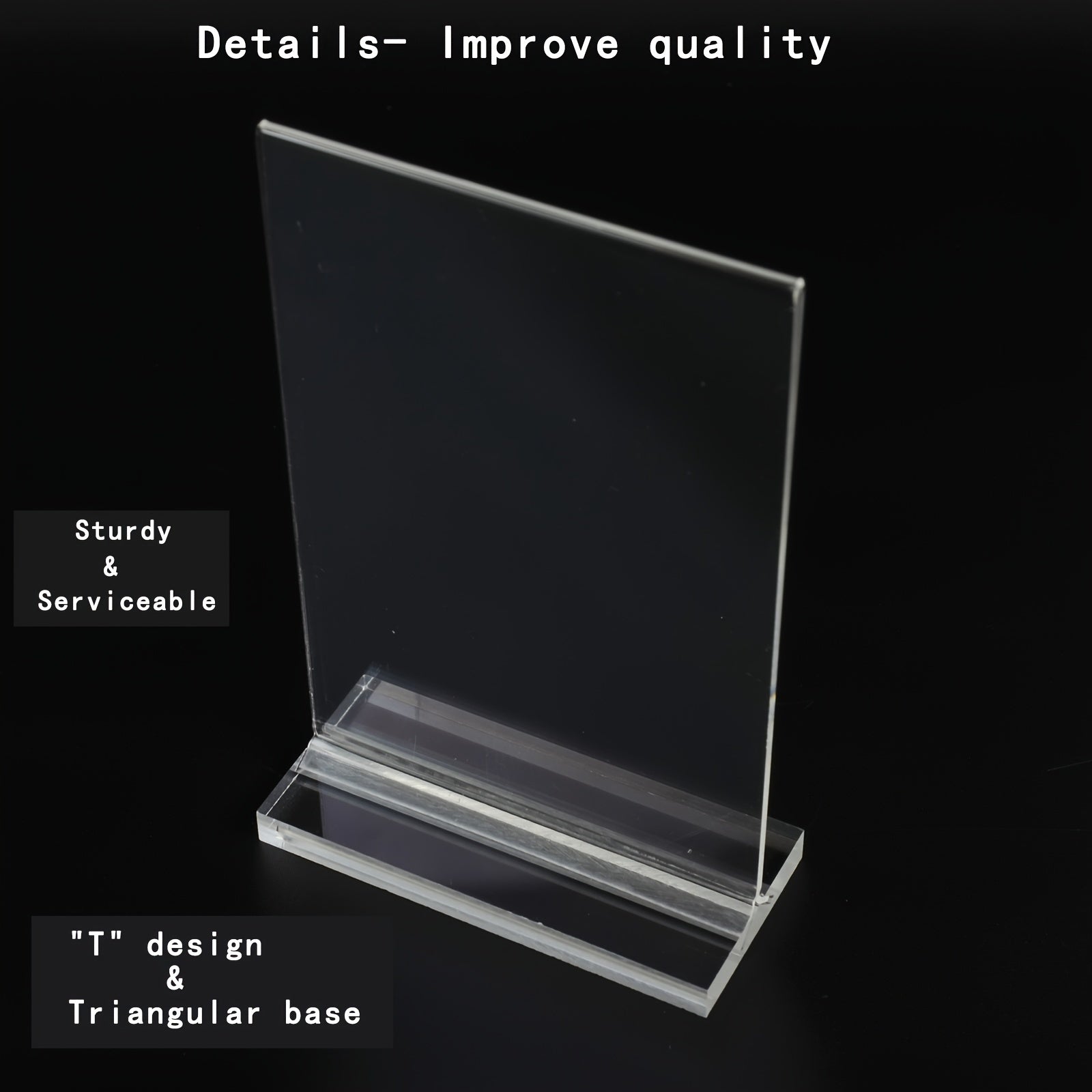 4 Acrylic Sign Holders for A5 A6 Labels Transparent Display Stands for Desk Counter