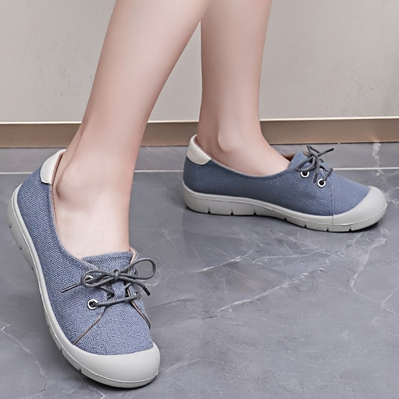 Women's Canvas Shoes Casual Round Toe Breathable Lightweight Black