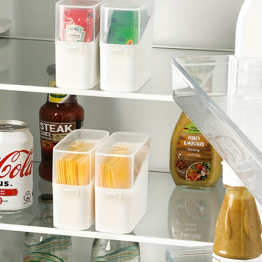 Pishloq, deli go'shti, sariyog', qahva, atıştırmalıklar va boshqalar uchun oziq-ovqat xavfsiz plastik saqlash qutisi - muzlatgichni tartibga solish va uy saqlash ehtiyojlari uchun mukammal