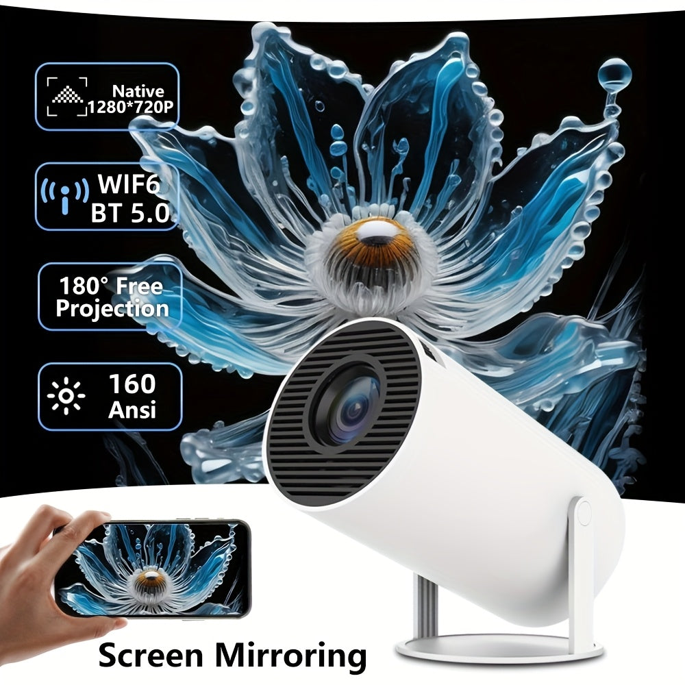 Portable Wireless Home Cinema Projector 1280x720P 160ANSI Bluetooth Wi-Fi