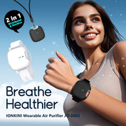 Unisex Wearable Air Purifier Wristband and Necklace Portable Personal Air Filter