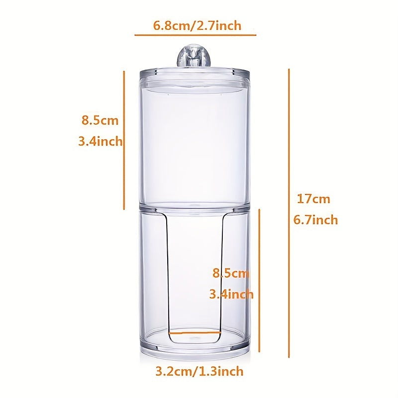 Acrylic Makeup Organizer with Window for Pads Swabs and Floss Picks