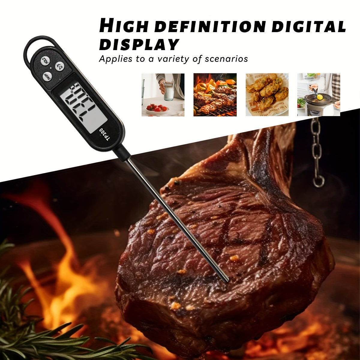 Digital Food Thermometer for Meat and BBQ Instant Read Cooking Thermometer