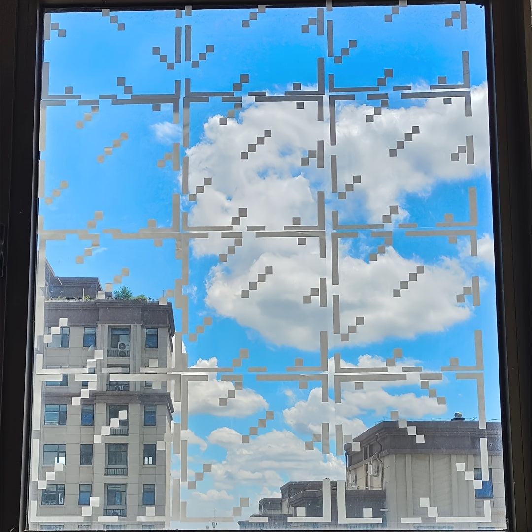 Glass Static Window Stickers Decorative Pixel Wind Self-Adhesive Home Decor