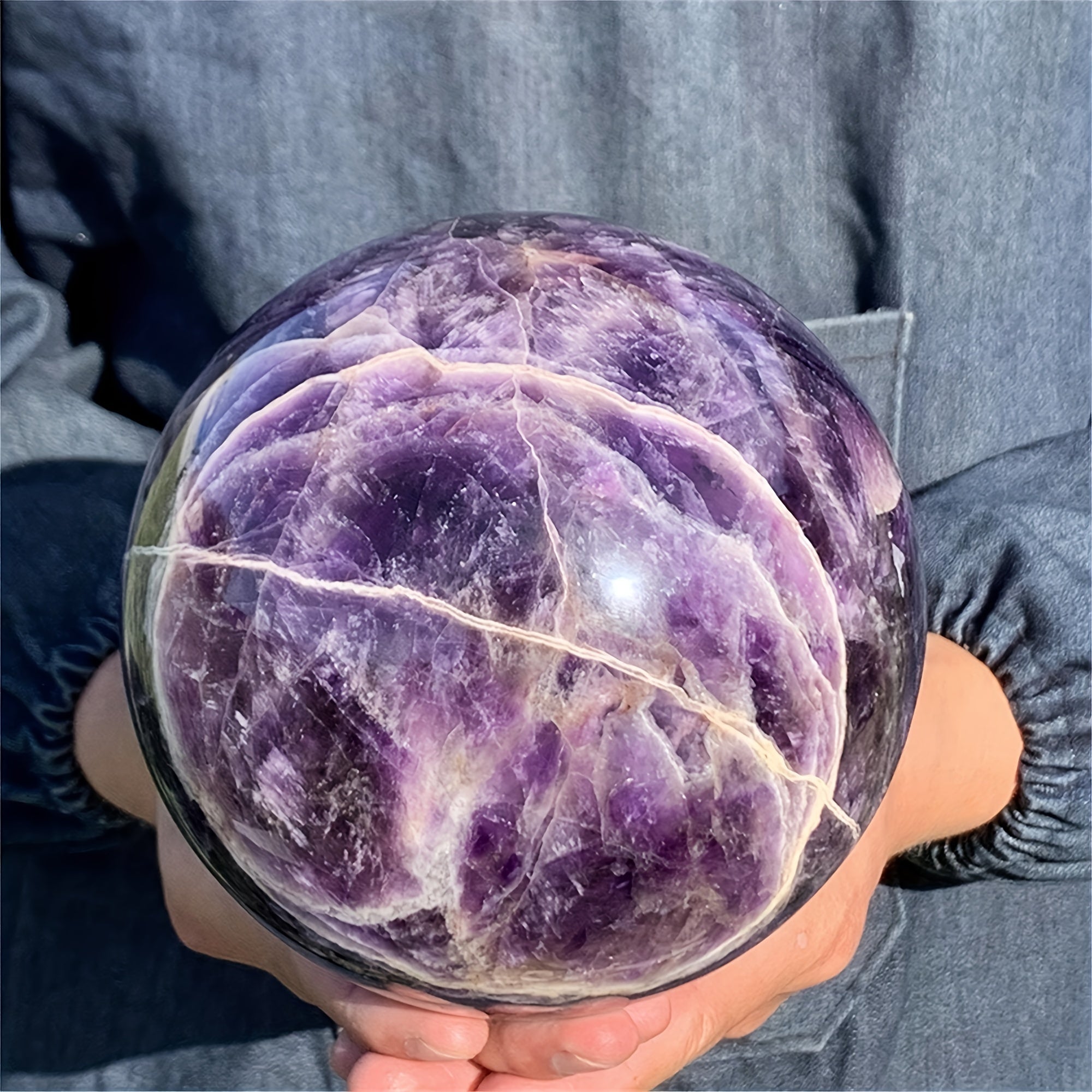Uy dekoratsiyasi va sovg‘a uchun tabiiy ametist kristalli shar va to‘p
