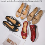 Women's Slip-On Sandals with PVC Platform and Low Wedge Heel for Formal Occasions