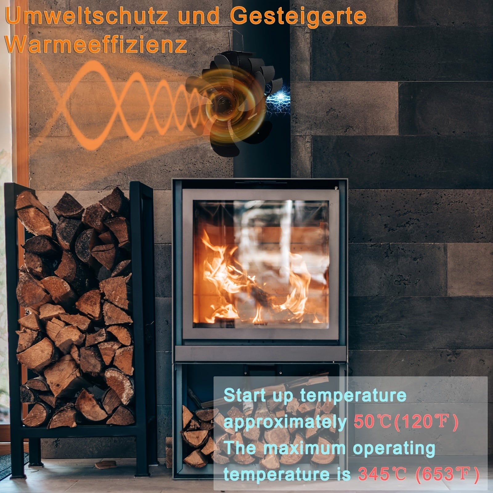 EcoSmart Magnit Pechka Ventilyatori: Yog'och Yoqish Uchun Ekologik Toza Yechim. Ushbu 6-Varaqli Alyuminiy Kamina Ventilyatori Elektr energiyasiz Havo Aylanishini Yaxshilaydi. Portativ Dizayn va Polirovka Qilingan Yuzaga ega.