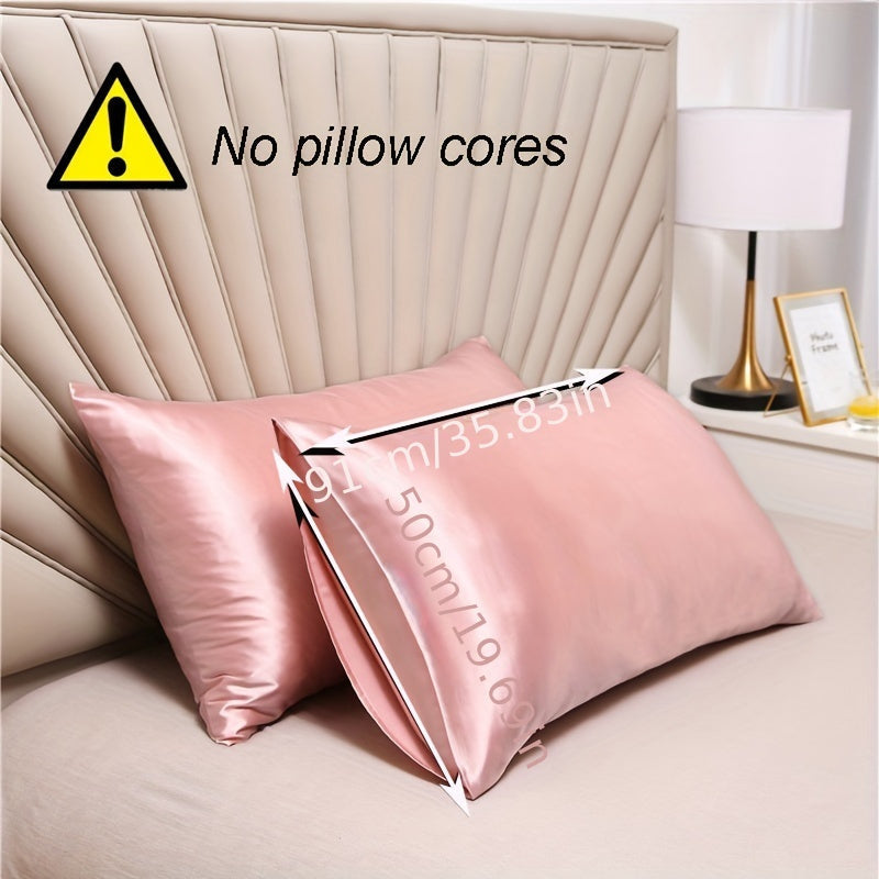 Two Pieces Satin Pillowcases Breathable Soft Envelope Design for Bedroom Sofa Home Decor
