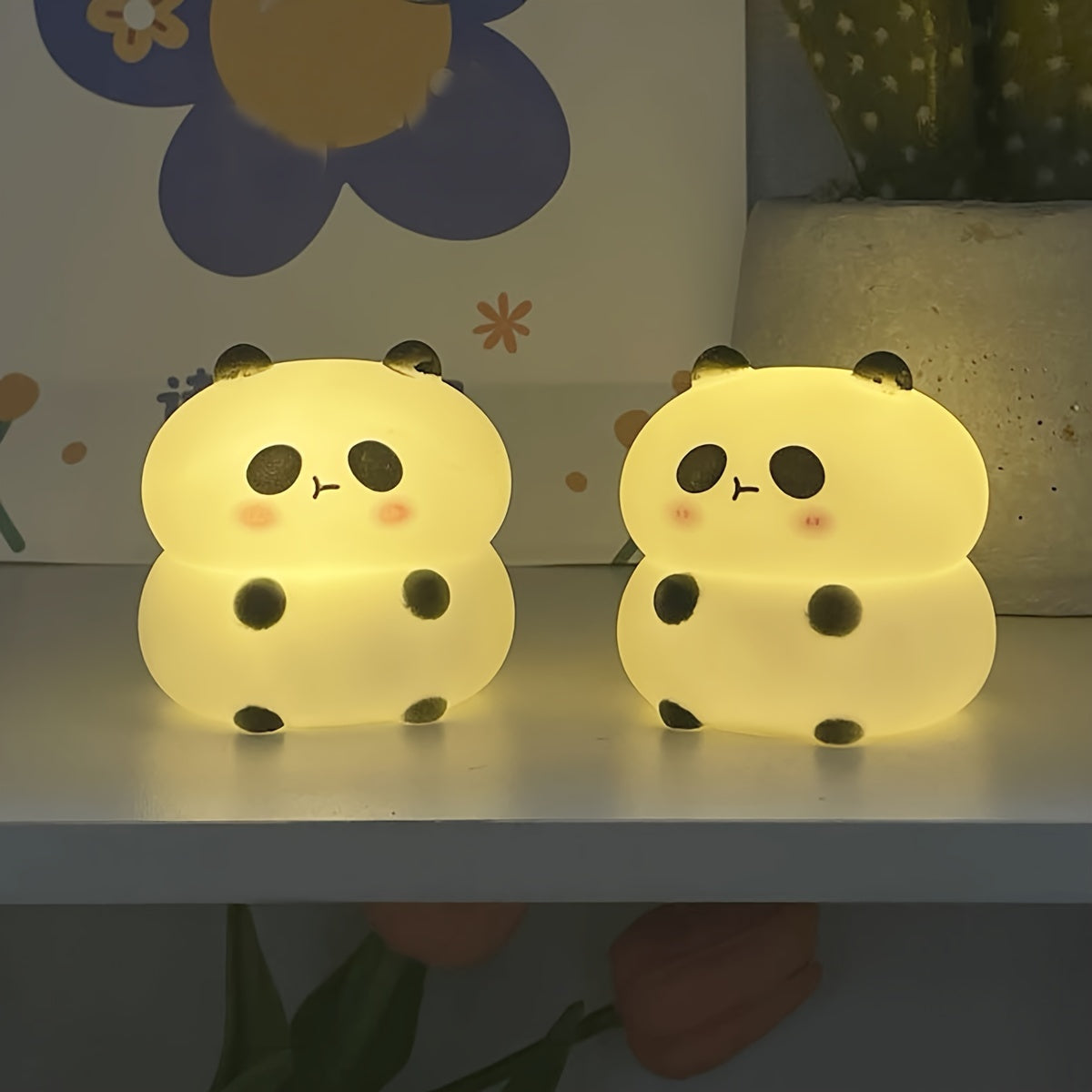 Panda Night Light 1pc Battery-Operated LED Desk Lamp Soft Glow Kids Decor