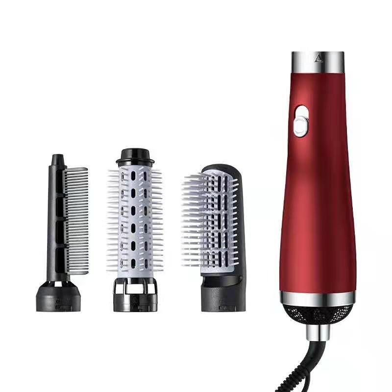 Multi-Function Electric Hair Dryer with Hot Air Comb Curling Rod and Straightening Comb