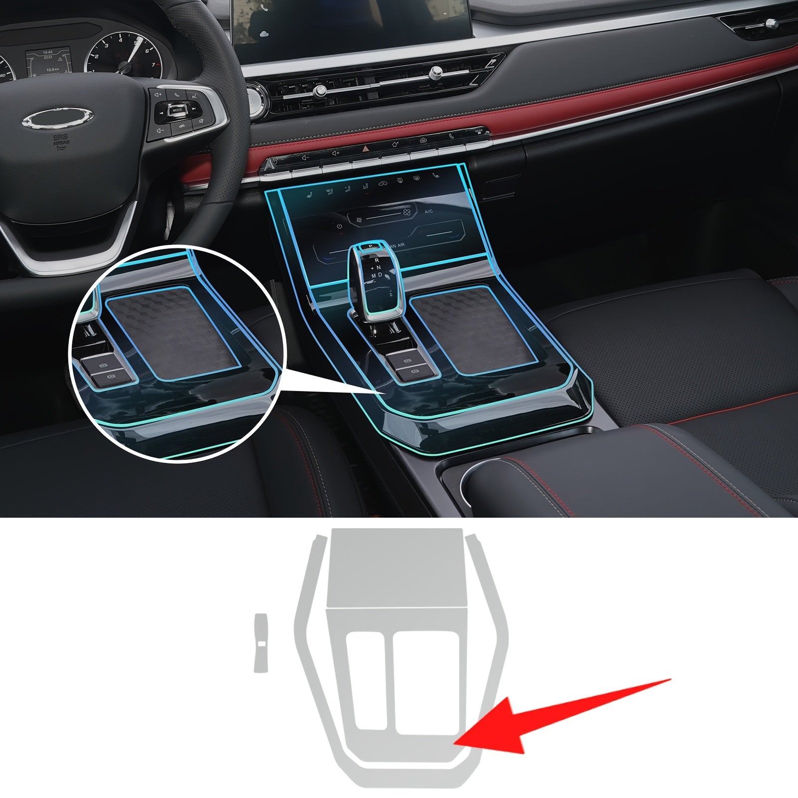 For Men TPU Interior Film for Chery Tiggo 7 Pro Center Console Rear Screen Scratch-Resistant Waterproof